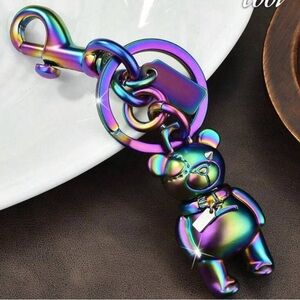 Iridescent Bear Keychain Charm 319